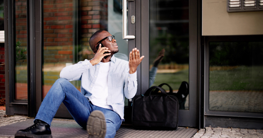 man locked out of his house